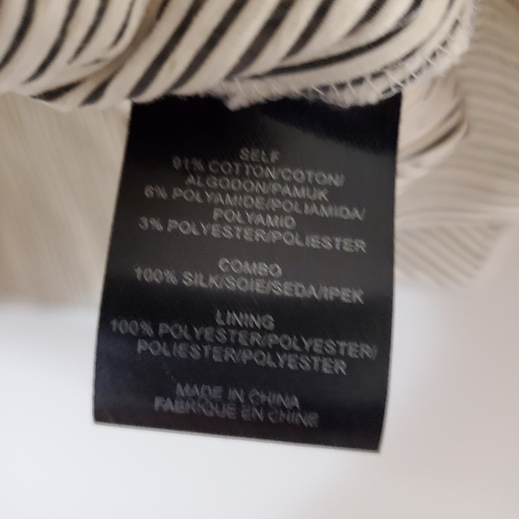 Tibi New York - Black and White striped peplum top with sheer back - Size 2 - Picture 6 of 7